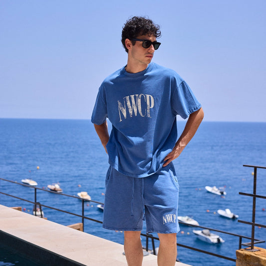 Newcop Blue Distressed Logo Tee Ropa Newcop 3