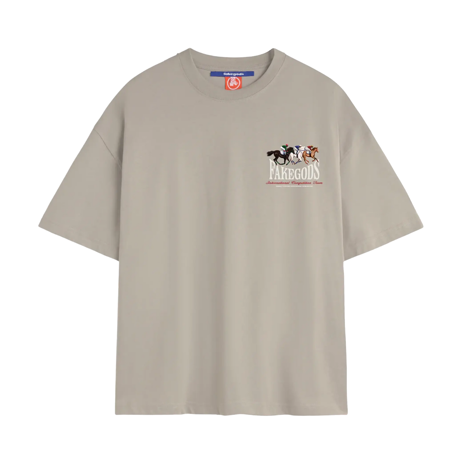Newcop Fakegods Horse Race Tee Light Grey Ropa 1