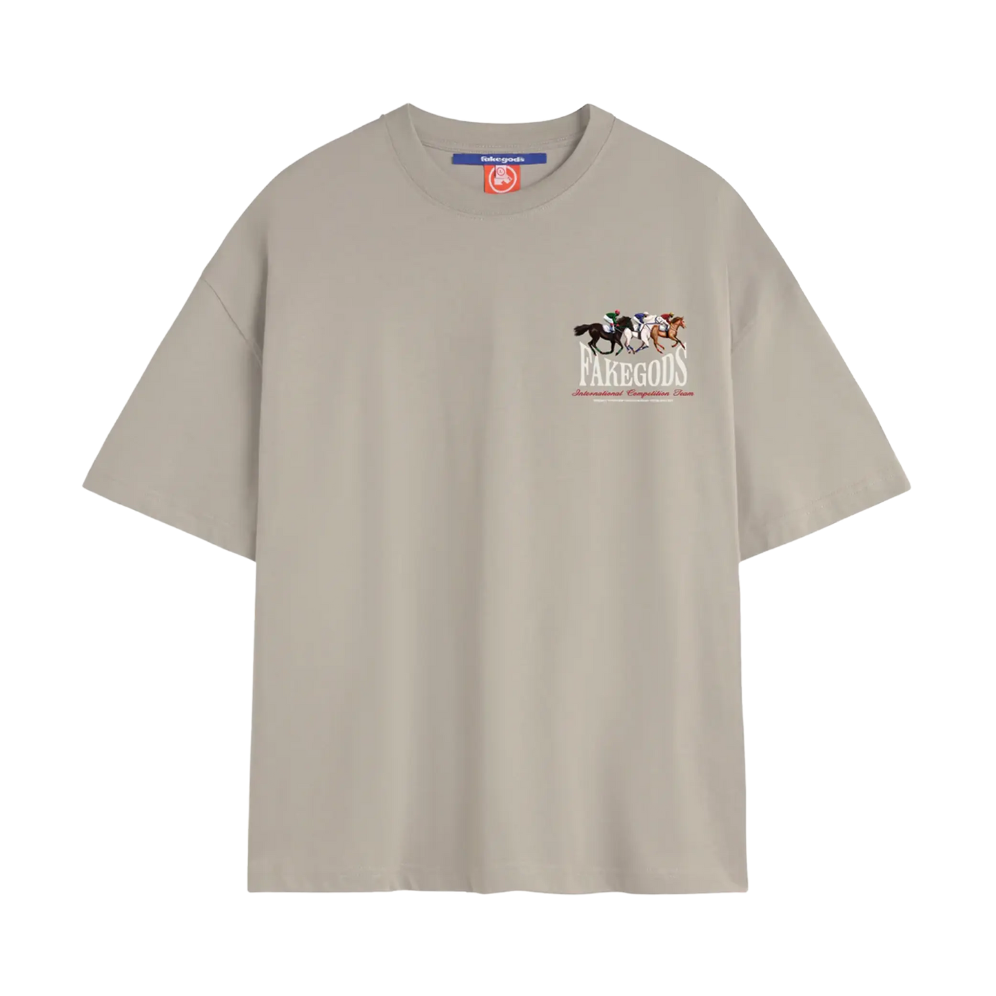 Newcop Fakegods Horse Race Tee Light Grey Ropa 1