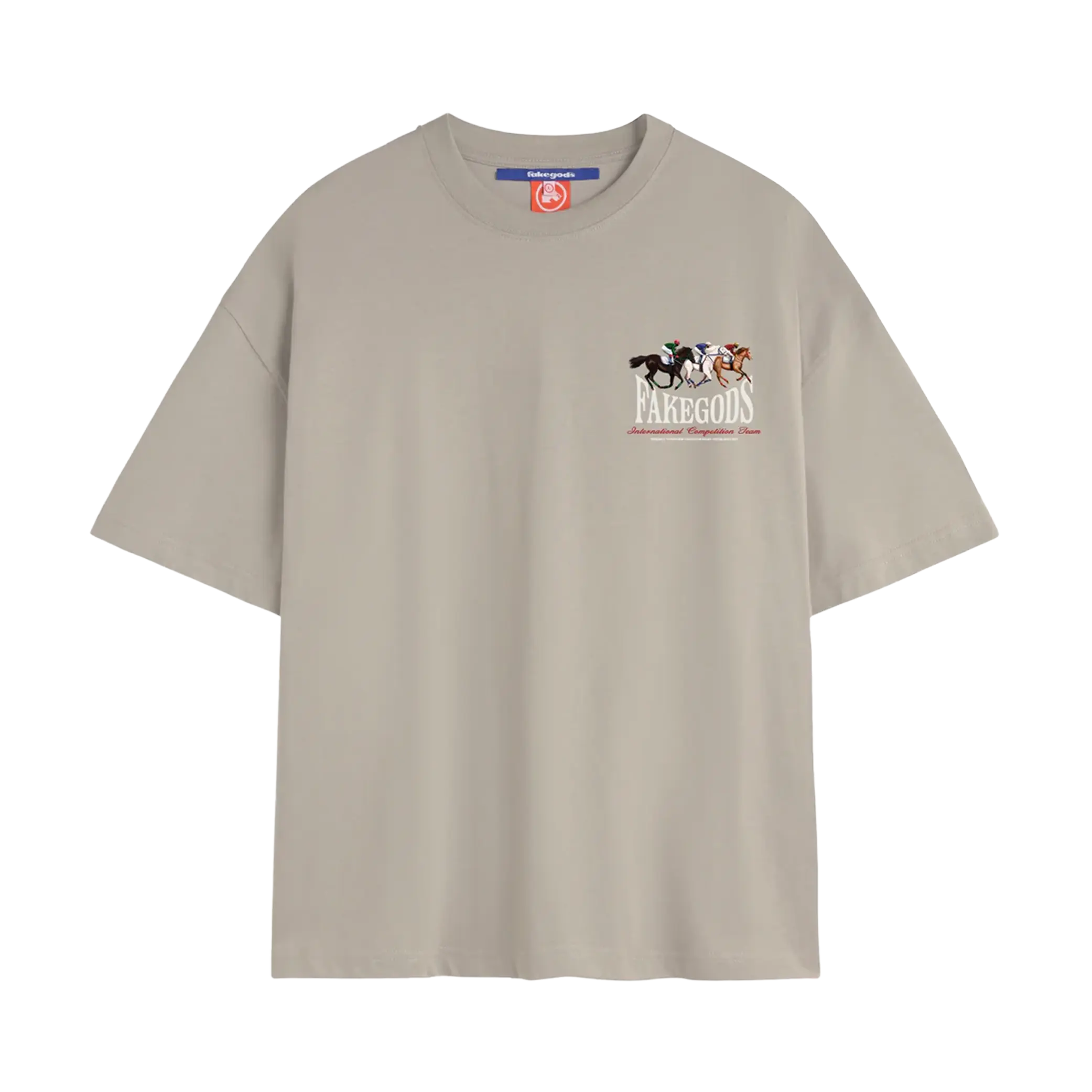 Newcop Fakegods Horse Race Tee Light Grey Ropa 1