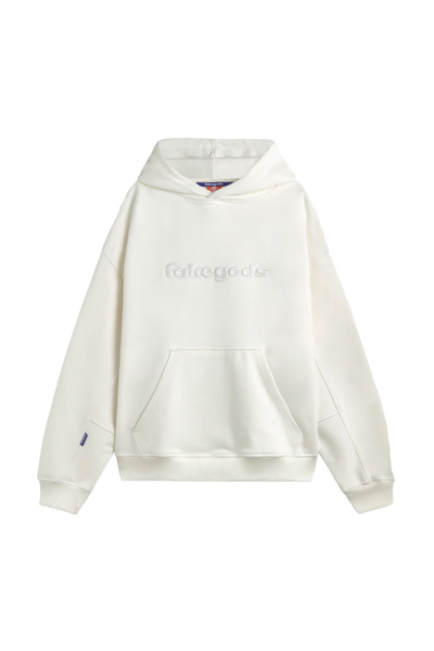 Fakegods Hoodie mit solidem Logo Creme