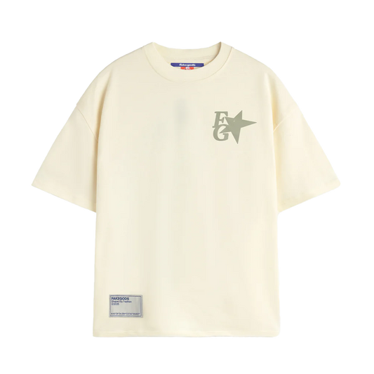 Newcop Fakegods Star Boxy Tee Cream Ropa 1