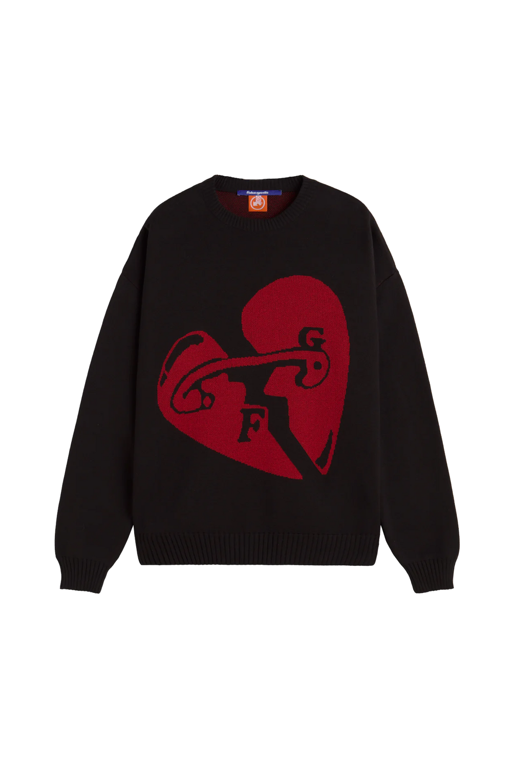 Newcop Fakegods Valentines Knitted Sweater Black Red Ropa 1