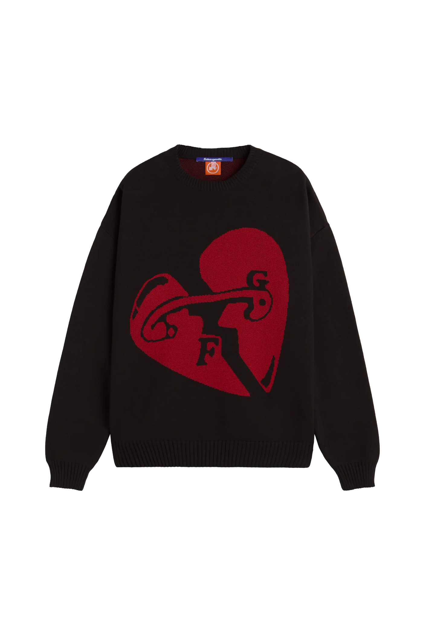 Newcop Fakegods Valentines Knitted Sweater Black Red Ropa 1