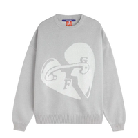 Jersey Fakegods Valentines Knitted Sweater Light Grey