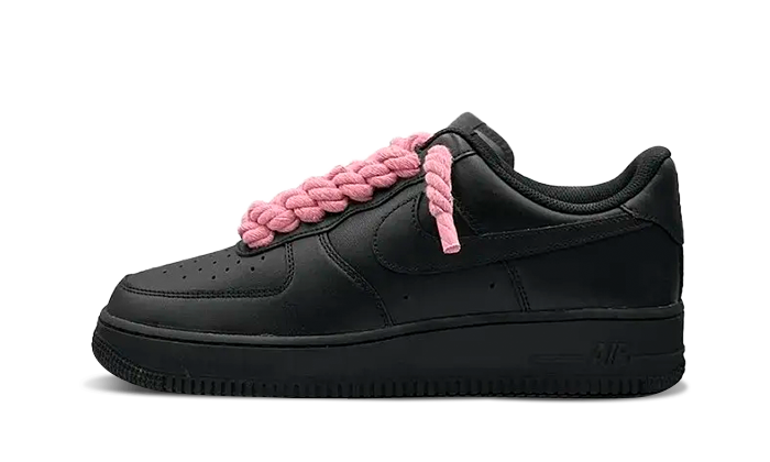 Newcop Nike Air Force 1 Rope Laces Black Pink Zapatillas 1