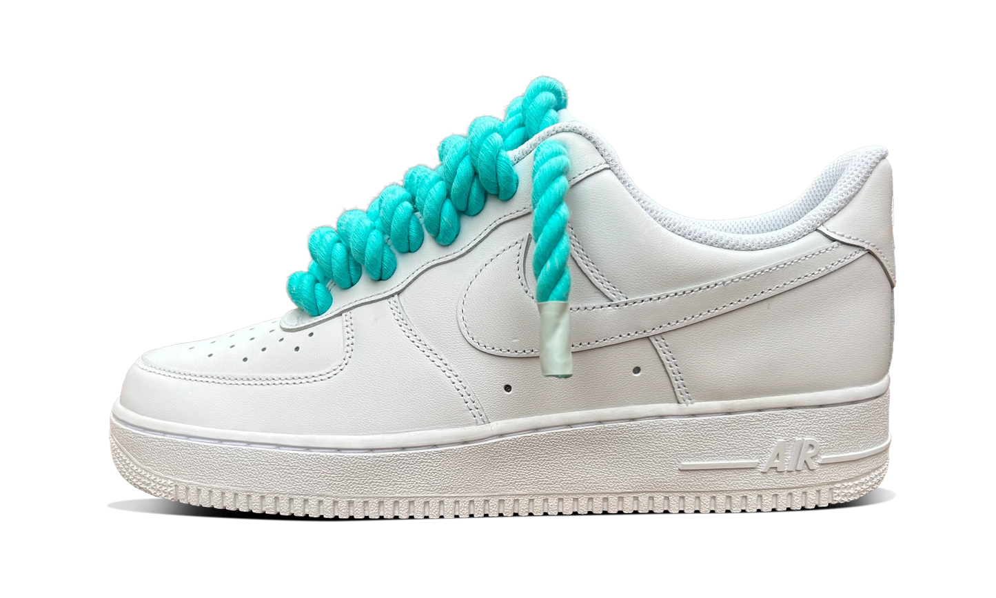 Newcop Nike Air Force 1 Rope Laces Turquoise Zapatillas 1