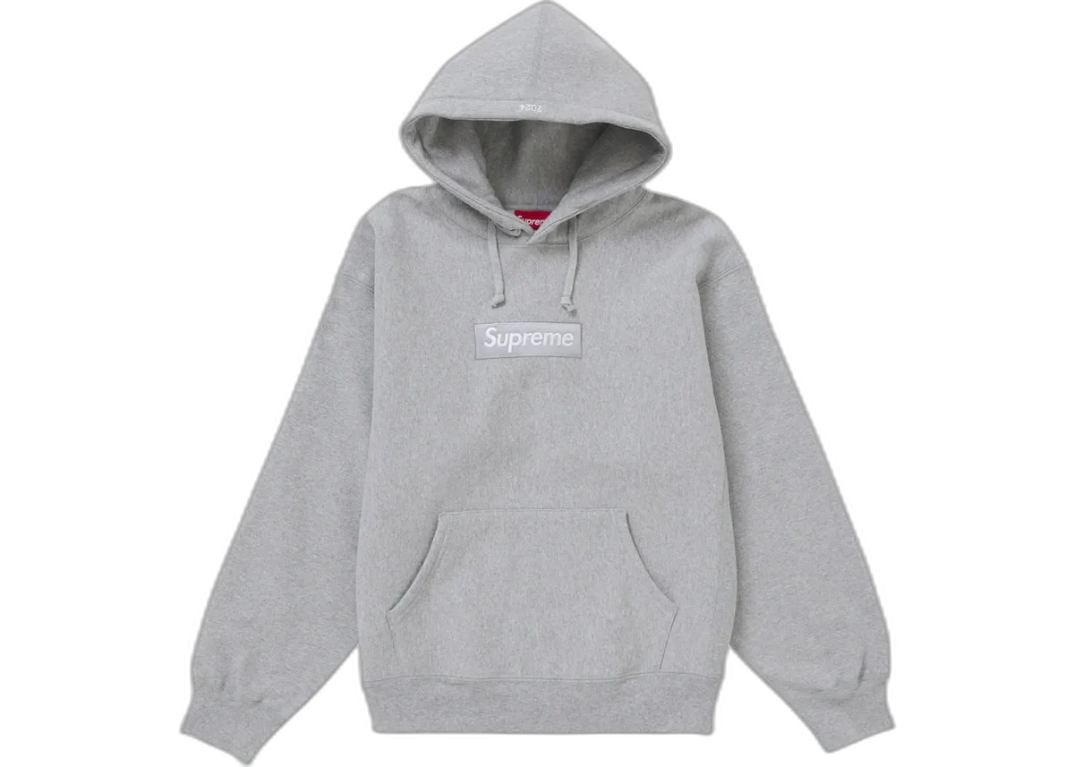Newcop Supreme Box Logo Hooded Sweatshirt (fw24) Heather Grey Ropa 1