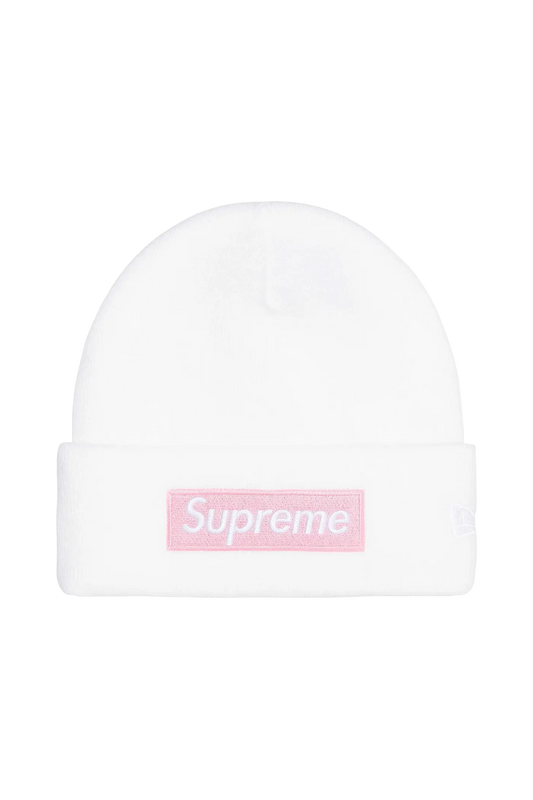 Newcop Supreme New Era Box Logo Beanie White (fw25) Ropa 1