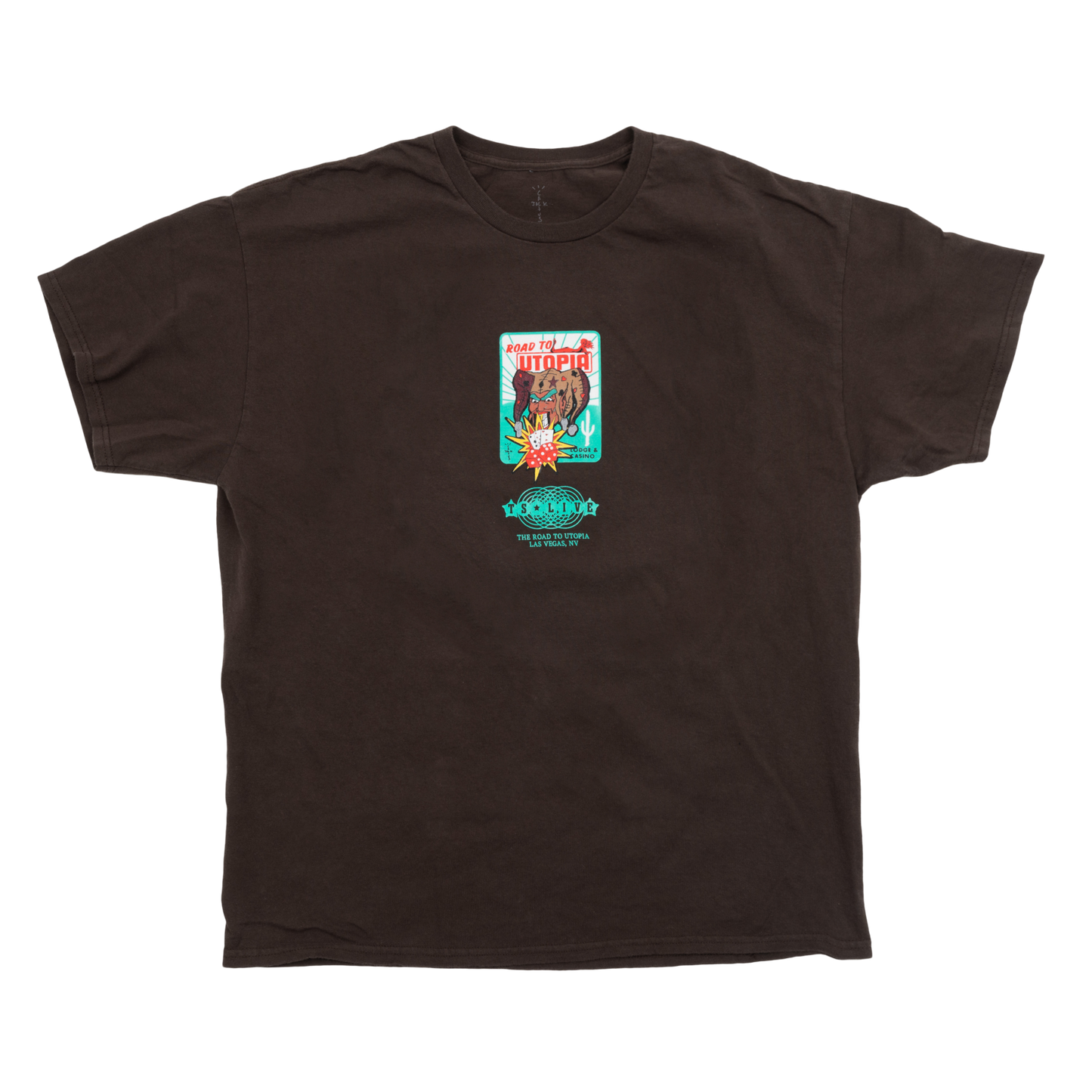 Newcop Travis Scott Road To Utopia Las Vegas Joker T-shirt Brown Ropa 1