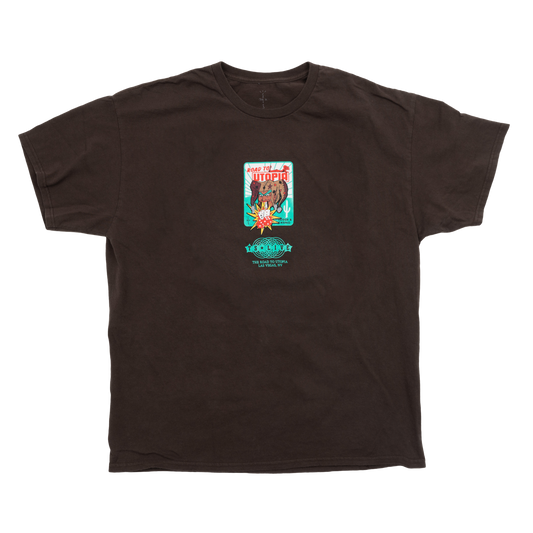 Newcop Travis Scott Road To Utopia Las Vegas Joker T-shirt Brown Ropa 1