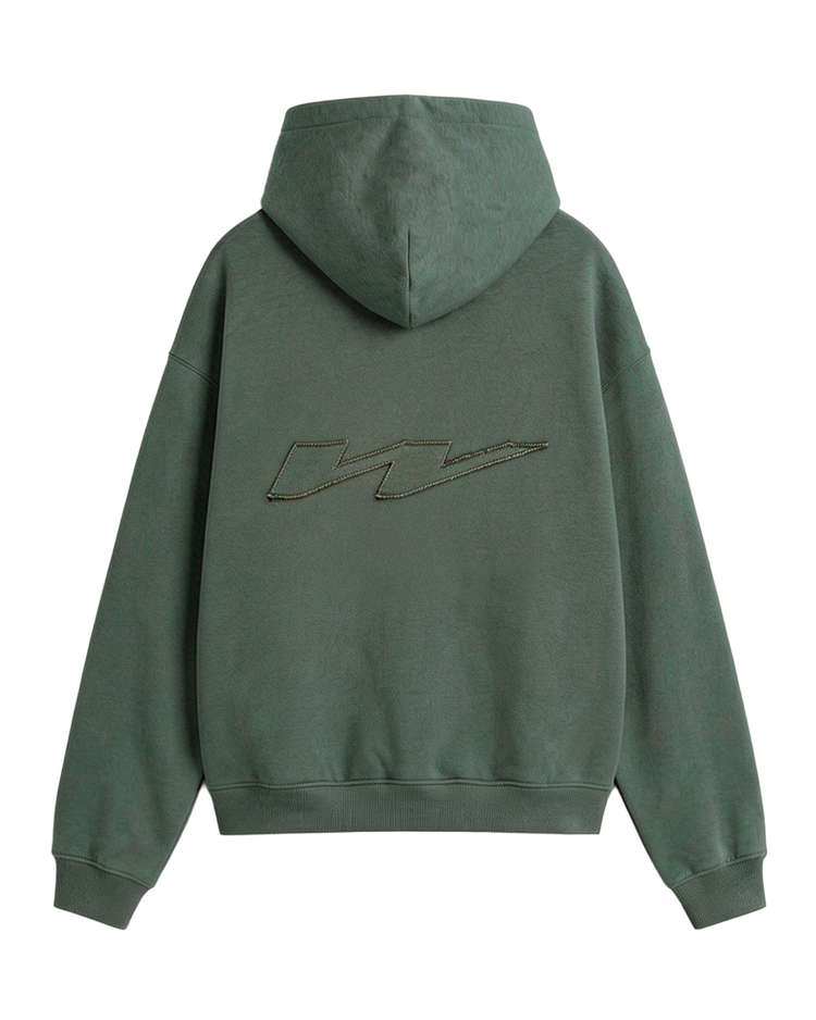 W Patch Hoodie Olive Green