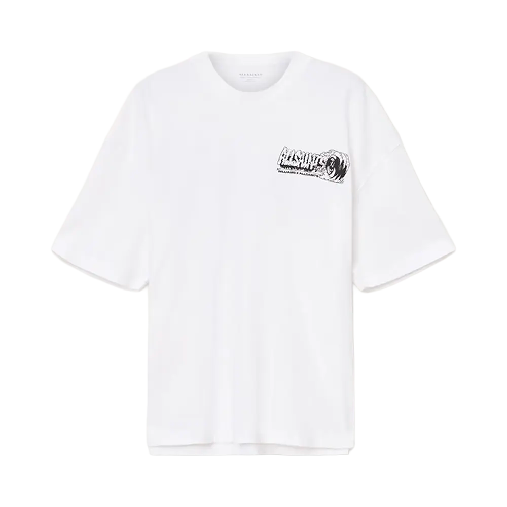 Newcop Williams X Allsaints Burnout Crew Neck T-shirt Ashen White Ropa 1