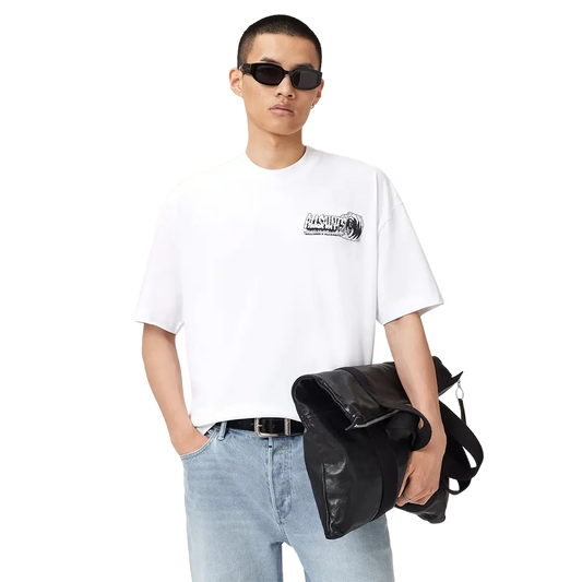 Newcop Williams X Allsaints Burnout Crew Neck T-shirt Ashen White Ropa 2