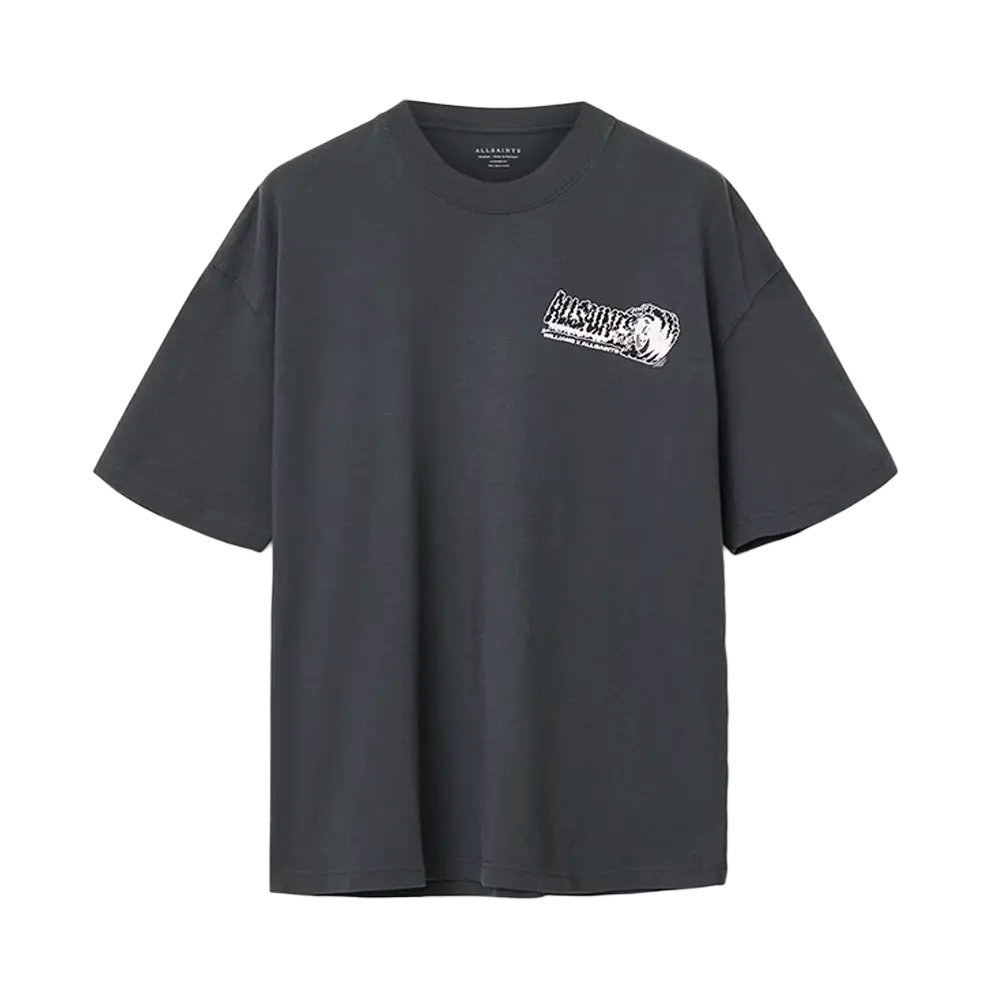Newcop Williams X Allsaints Burnout Crew Neck T-shirt Washed Black Ropa 1