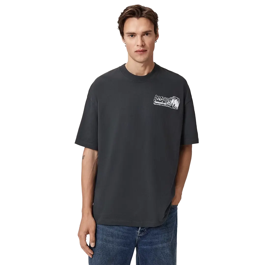 Newcop Williams X Allsaints Burnout Crew Neck T-shirt Washed Black Ropa 2