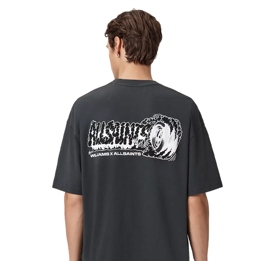 Newcop Williams X Allsaints Burnout Crew Neck T-shirt Washed Black Ropa 4
