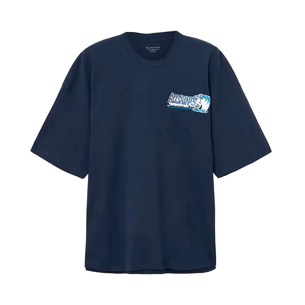 Newcop Williams X Allsaints Burnout Crew Neck T-shirt Williams Blue Ropa 1