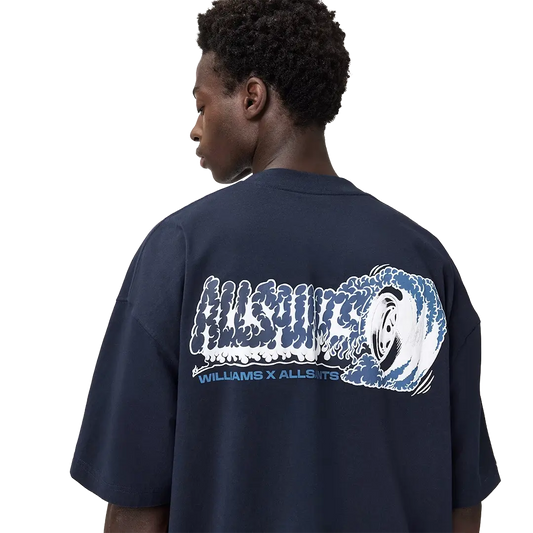 Newcop Williams X Allsaints Burnout Crew Neck T-shirt Williams Blue Ropa 3