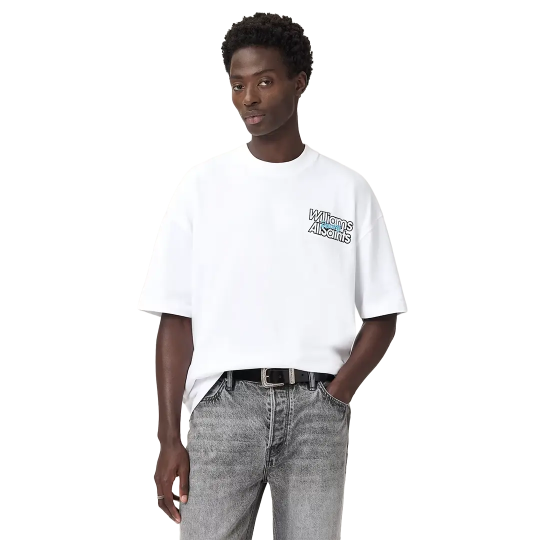 Newcop Williams X Allsaints Pole Crew Neck T-shirt Ashen White Ropa 2
