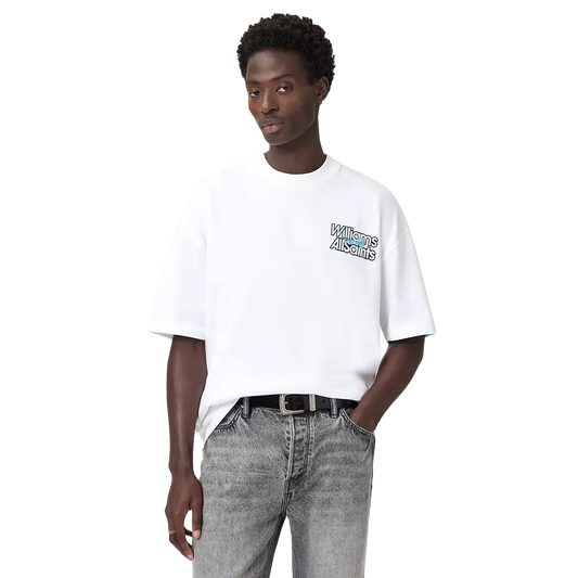 Newcop Williams X Allsaints Pole Crew Neck T-shirt Ashen White Ropa 2