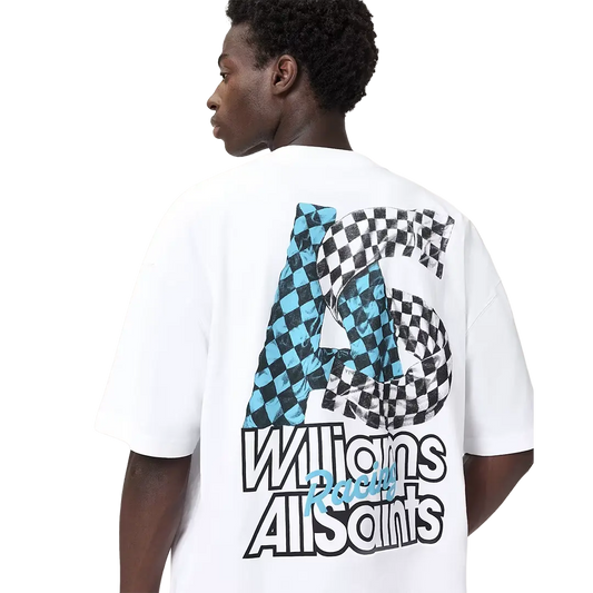 Newcop Williams X Allsaints Pole Crew Neck T-shirt Ashen White Ropa 3