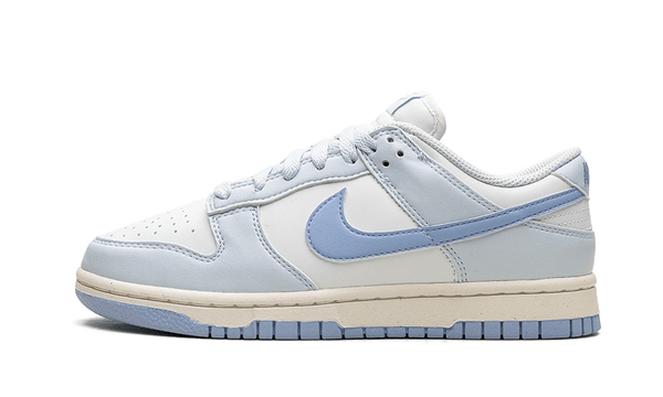 white and blue dunks low