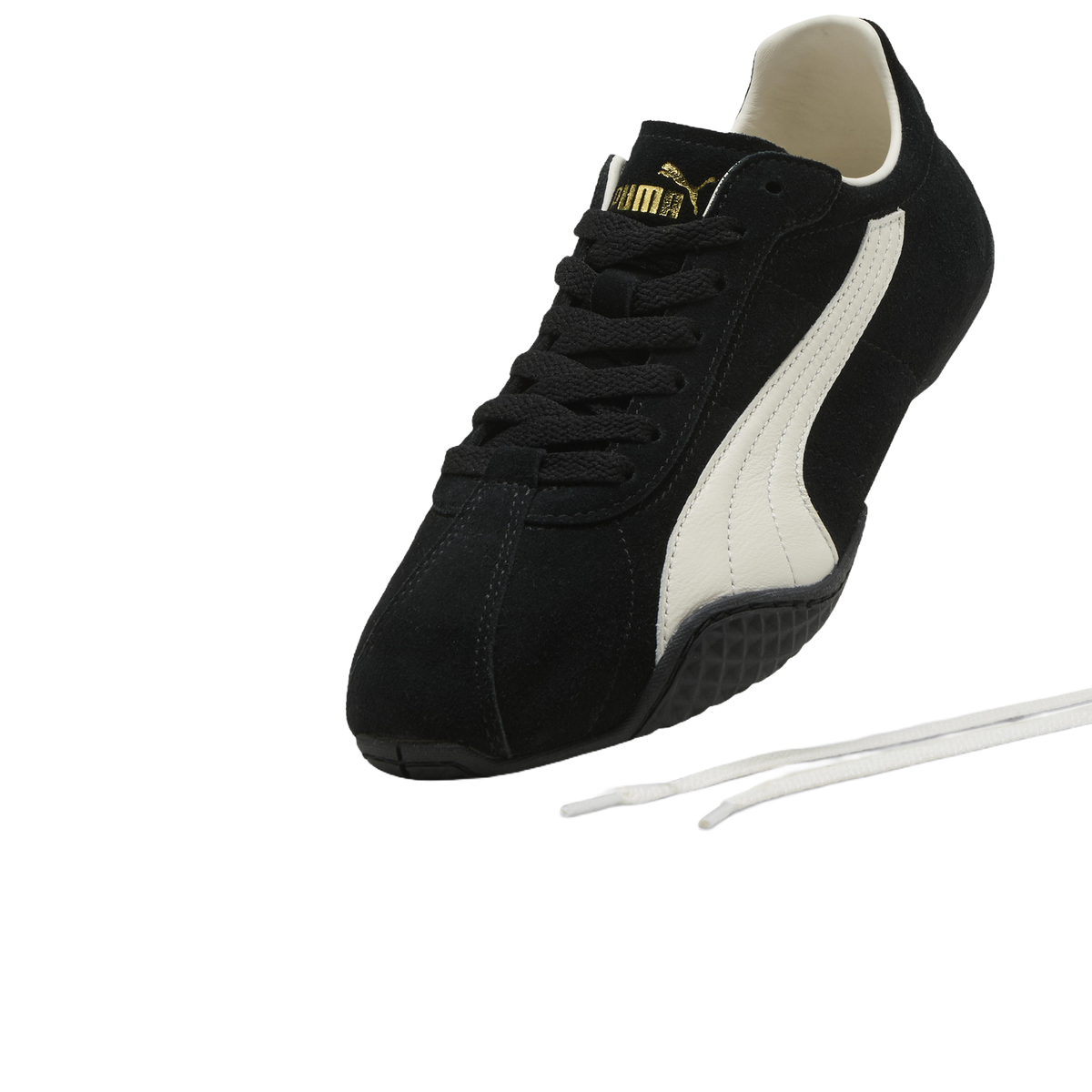 Zapatillas Puma K-Street MA Suede Black Warm White – vista tres cuartos