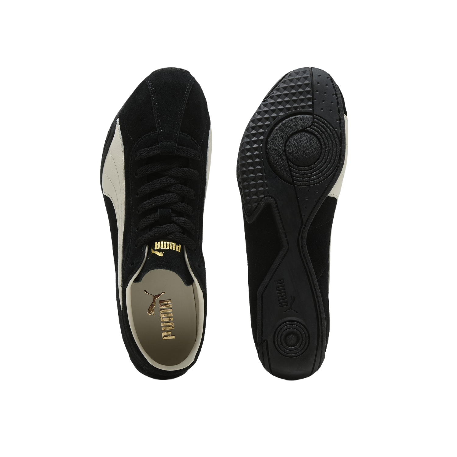 Zapatillas Puma K-Street MA Suede Black Warm White – vista superior y suela