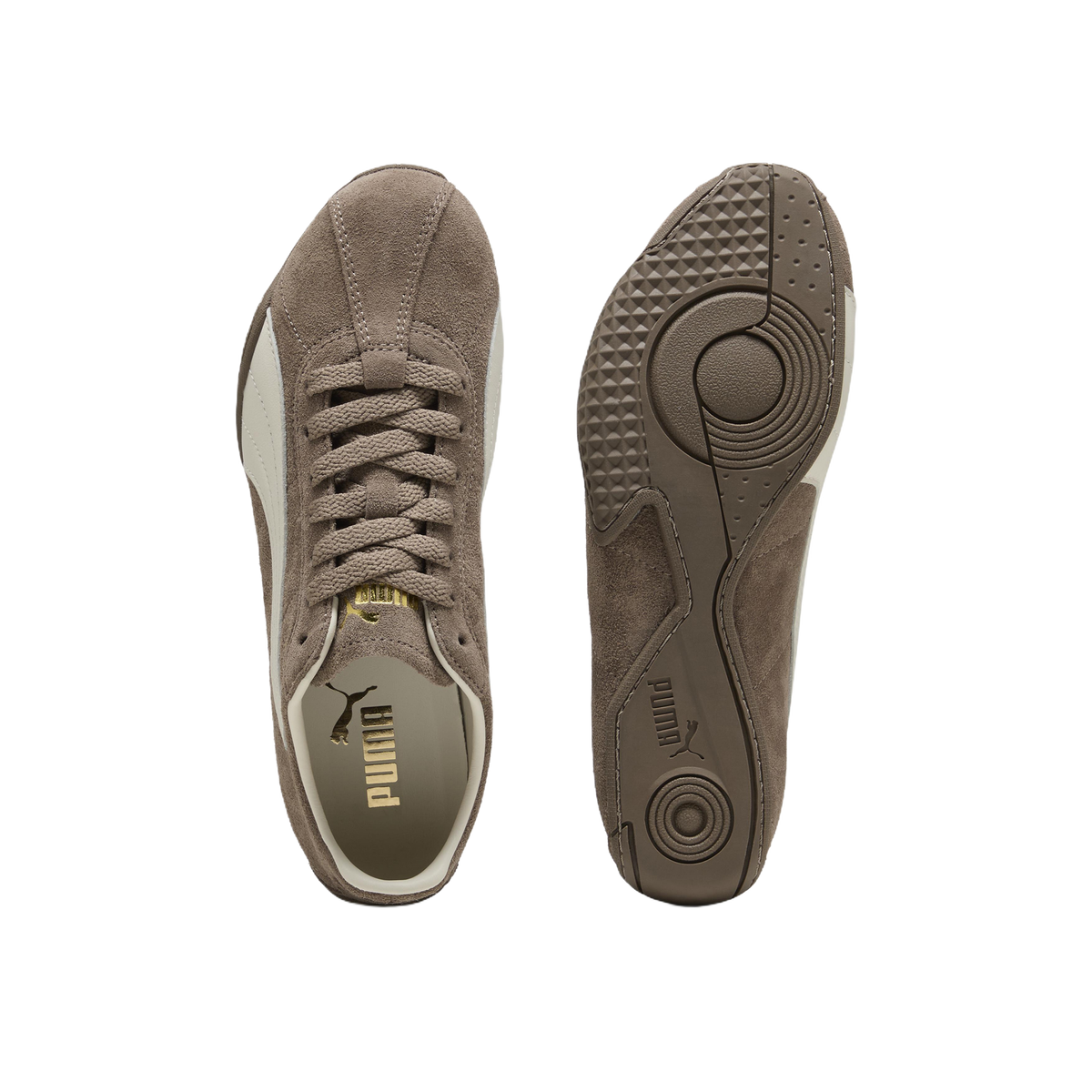Zapatillas Puma K-Street MA Suede Totally Taupe Warm White – vista superior y suela