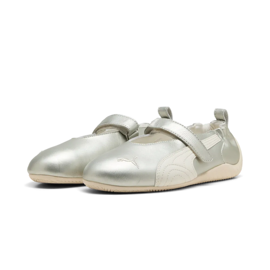 Bailarinas Puma Speedcat Ballet Fleur Metallic Gold Warm White – vista frontal del par