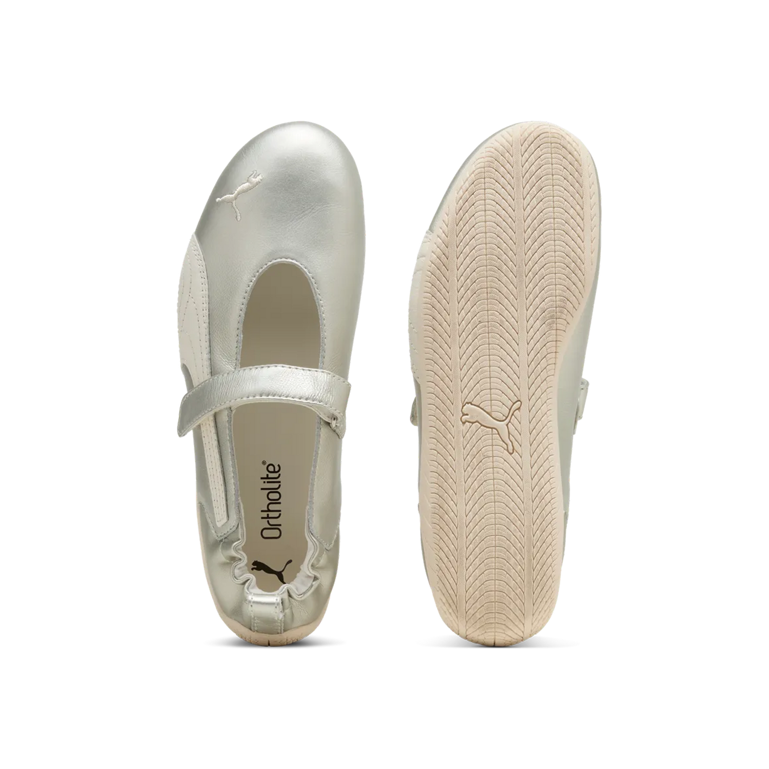 Bailarinas Puma Speedcat Ballet Fleur Metallic Gold Warm White – vista superior y suela