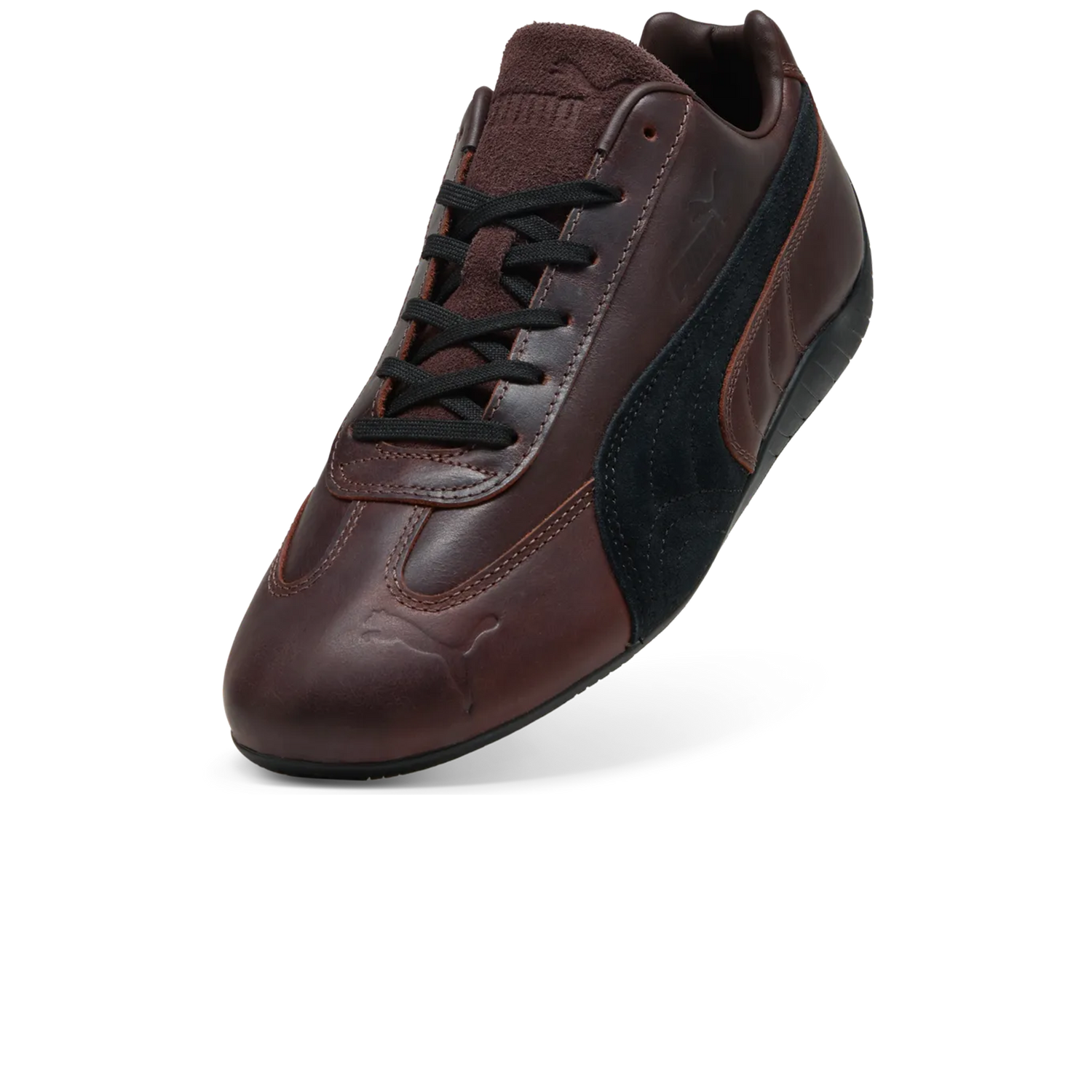 Zapatillas Puma Speedcat Dressed Leather Brown Black – vista tres cuartos