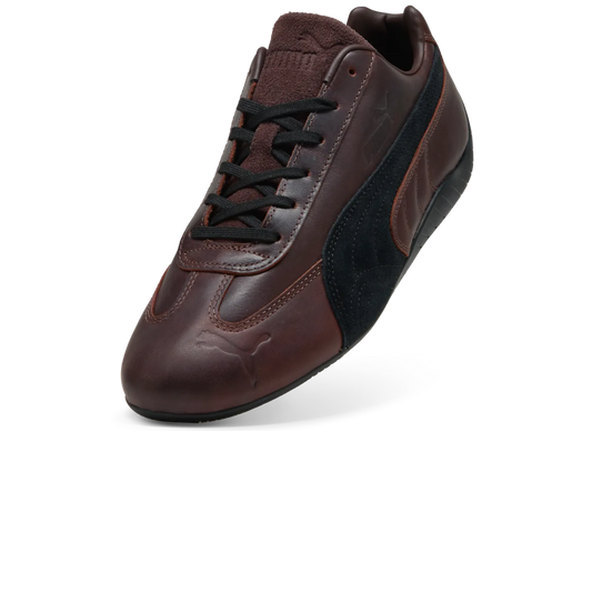 Zapatillas Puma Speedcat Dressed Leather Brown Black – vista tres cuartos
