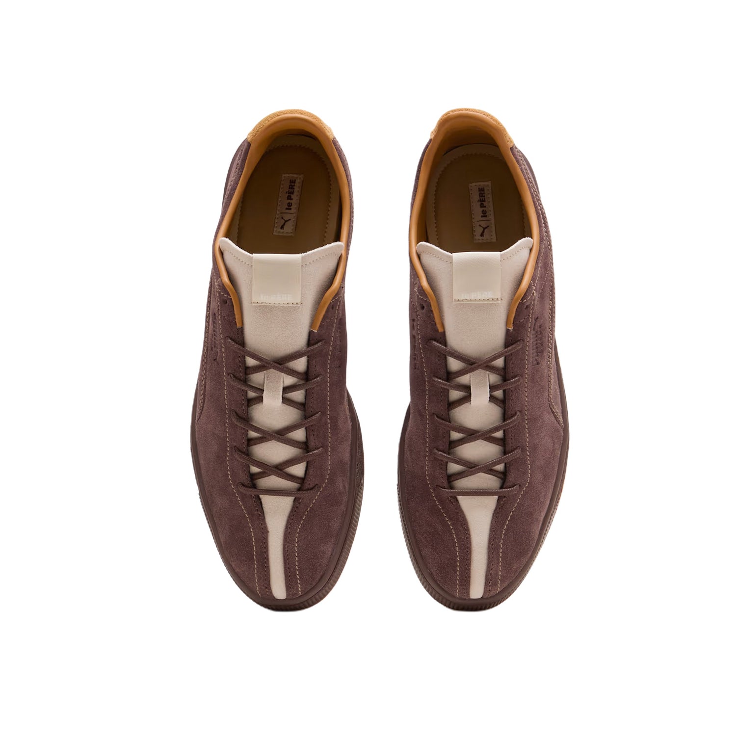 Puma Suede Le Père Chocolate Brown Silver Fog – vista superior
