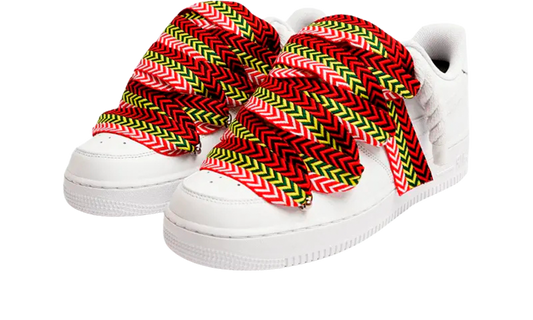 Nike Air Force 1 Low Triple White Lanvin Laces Red