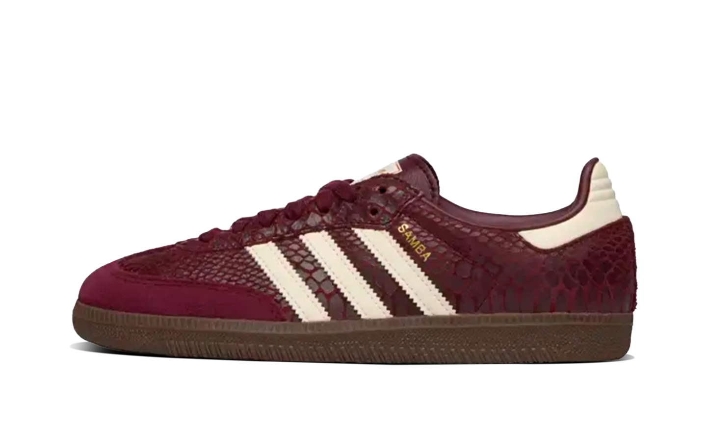 Adidas Mujer Samba OG Snakeskin Maroon Cream White