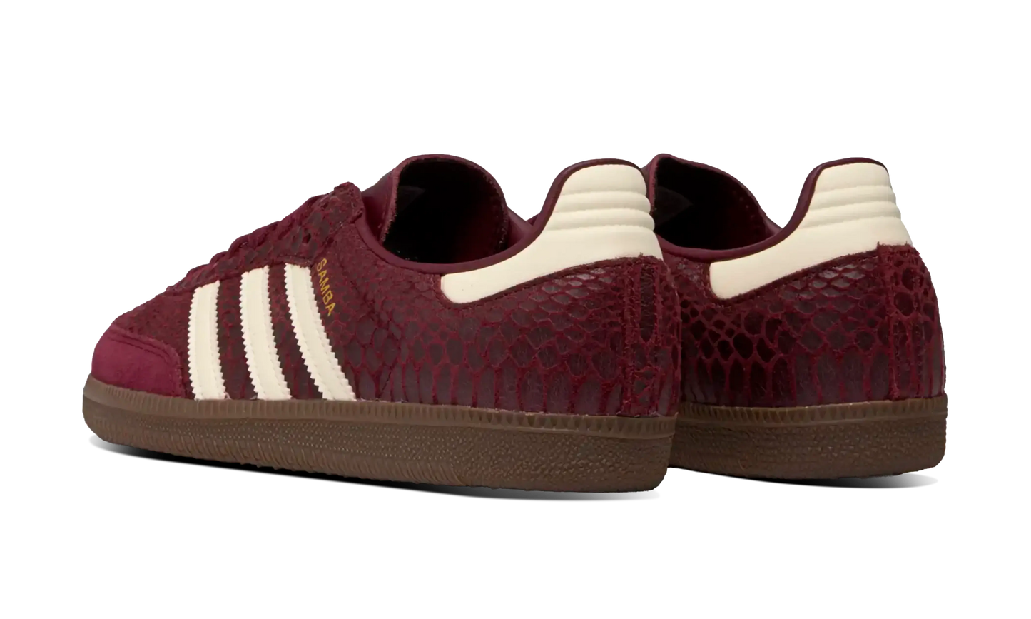 Adidas Mujer Samba OG Snakeskin Maroon Cream White