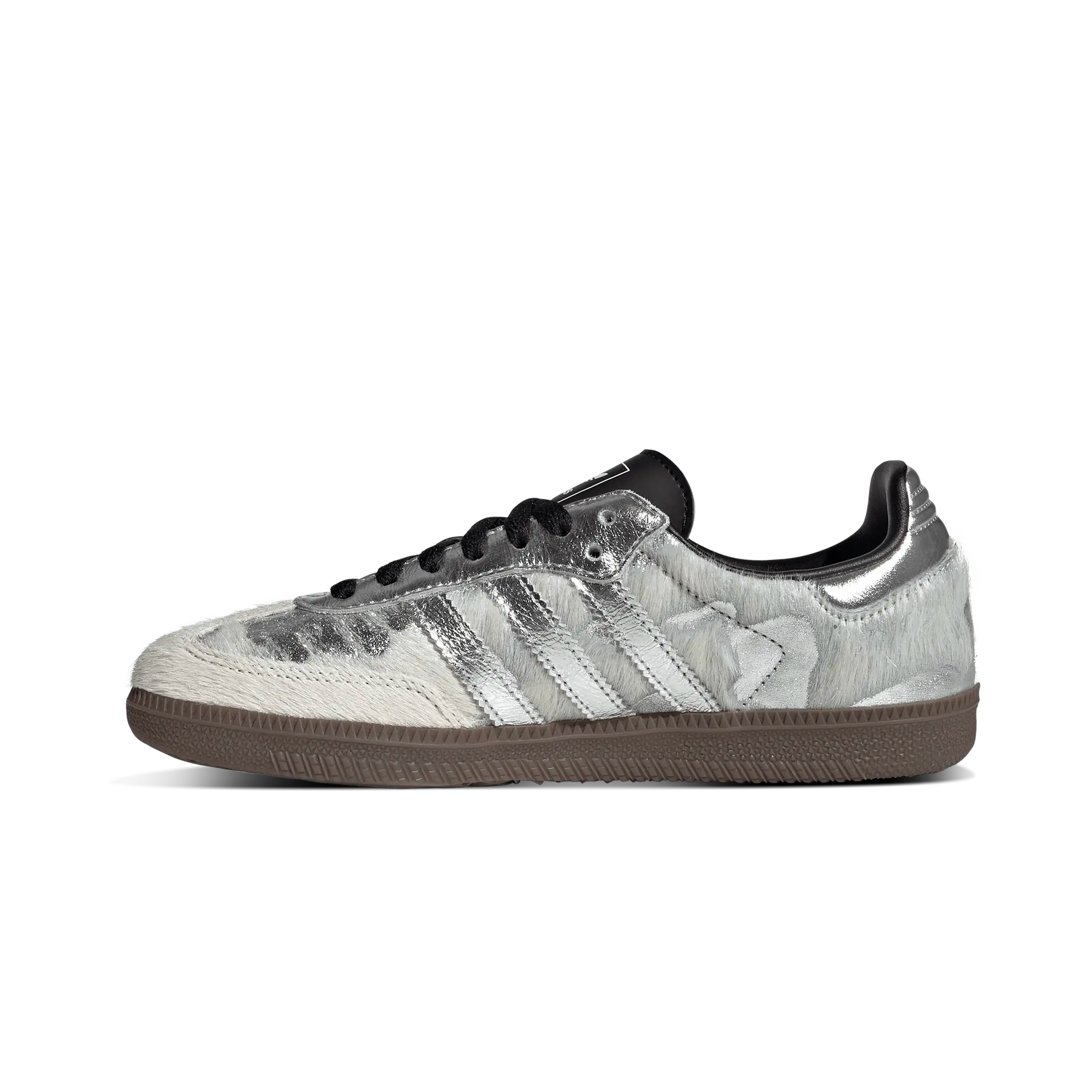 Adidas Samba OG Cream Pony Hair Silver Metallic Black