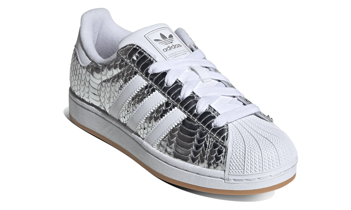 Adidas Superstar II Patent Snakeskin Silver Metallic