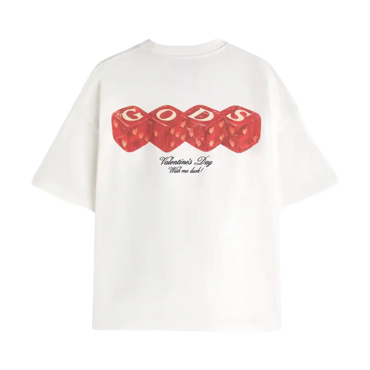 Gods Red Dice Tee Cream